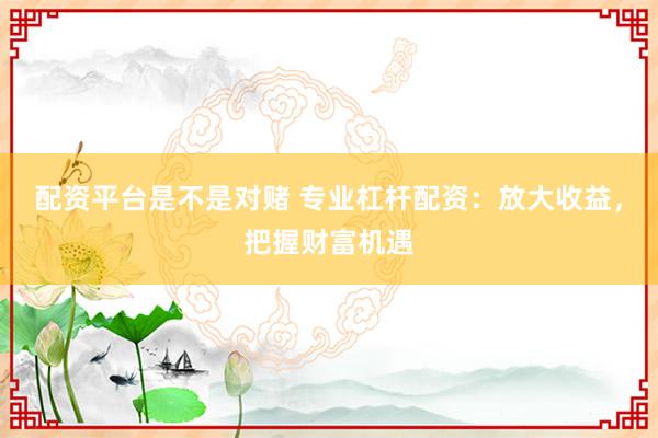 配资平台是不是对赌 专业杠杆配资：放大收益，把握财富机遇