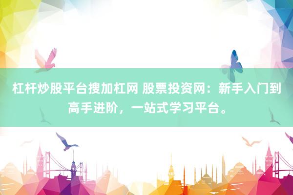 杠杆炒股平台搜加杠网 股票投资网：新手入门到高手进阶，一站式学习平台。